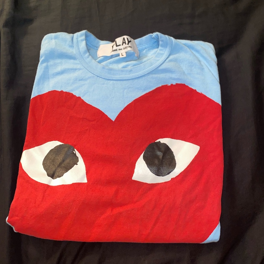 Comme Des Garçon Play heart print crew neck shirt